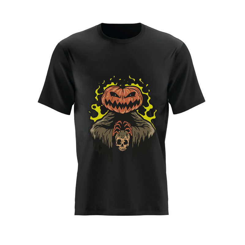 Halloween Kürbis und Totenkopf T-Shirt
