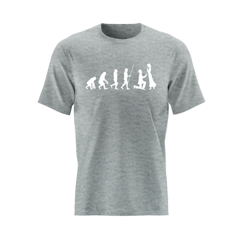 Bedrucktes Unisex T-Shirt mit Motiv "Hochzeit's Evolution"