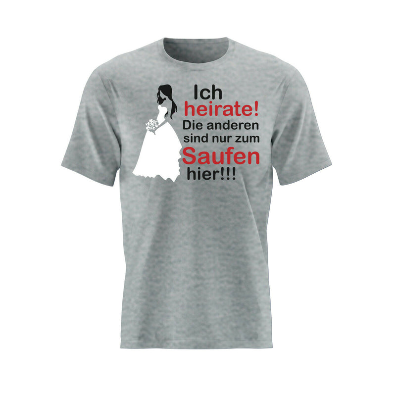 Bedrucktes Damen T-Shirt mit Motiv " Ich heirate " für Junggesellenabschied