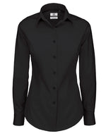 B&C Women´s Poplin Shirt Black Tie Long Sleeve BCSWP23